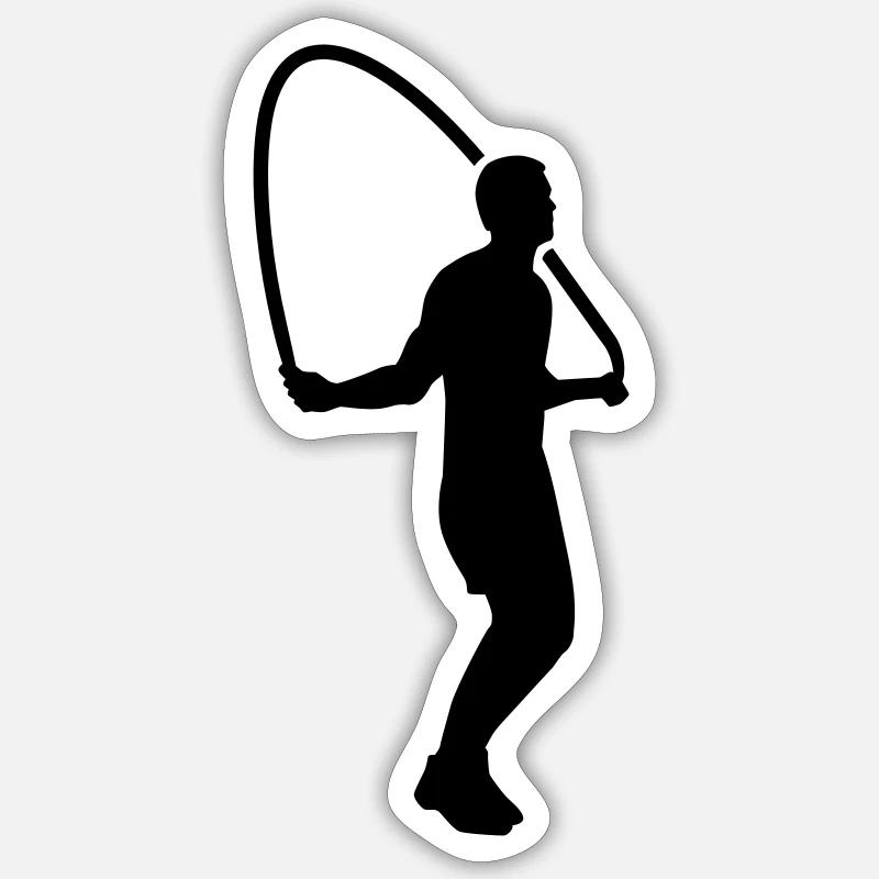 Seilspringen - Sticker Größe S (10 x 10 cm) - Mattweiß