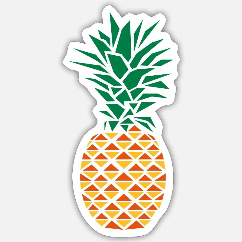 Pineapple (Geometric Style) - Sticker size S (10 x 10 cm) - white matte