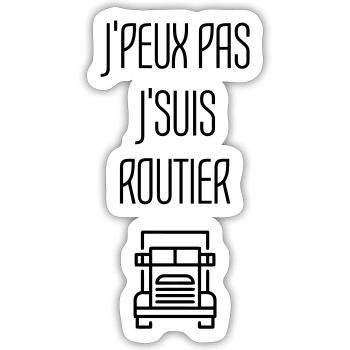 Trucker LKW Fahrer Routier Truck Camion Transport - Sticker size S (10 x 10 cm) - white matte - Front