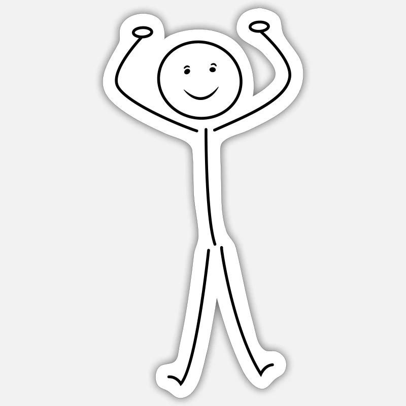 Strichmann - Sticker taille S (10 x 10 cm) - blanc mat