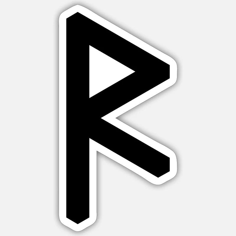 Rune: Raidho ᚱ (R), Quantum Runes Futhark 0 © - Sticker taille S (10 x 10 cm) - blanc mat