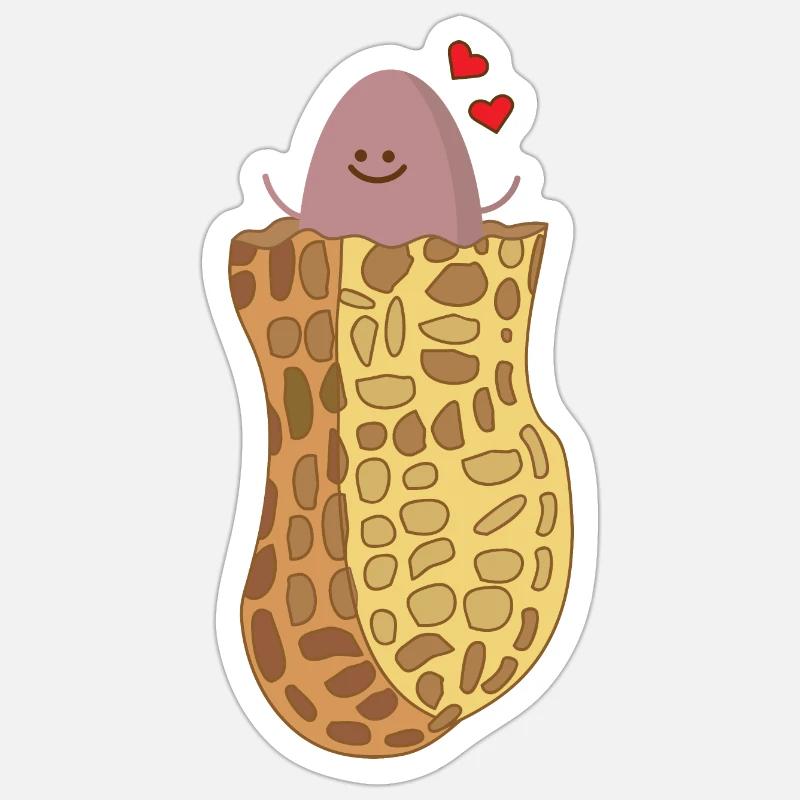 Bébé arachide - naissance - Sticker taille S (10 x 10 cm) - blanc mat
