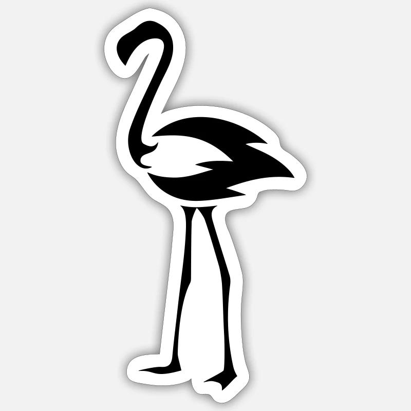 Oiseau Flameingo Sticker taille S (10 x 10 cm)
