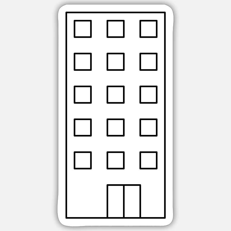 gratte-ciel - Sticker taille S (10 x 10 cm) - blanc mat