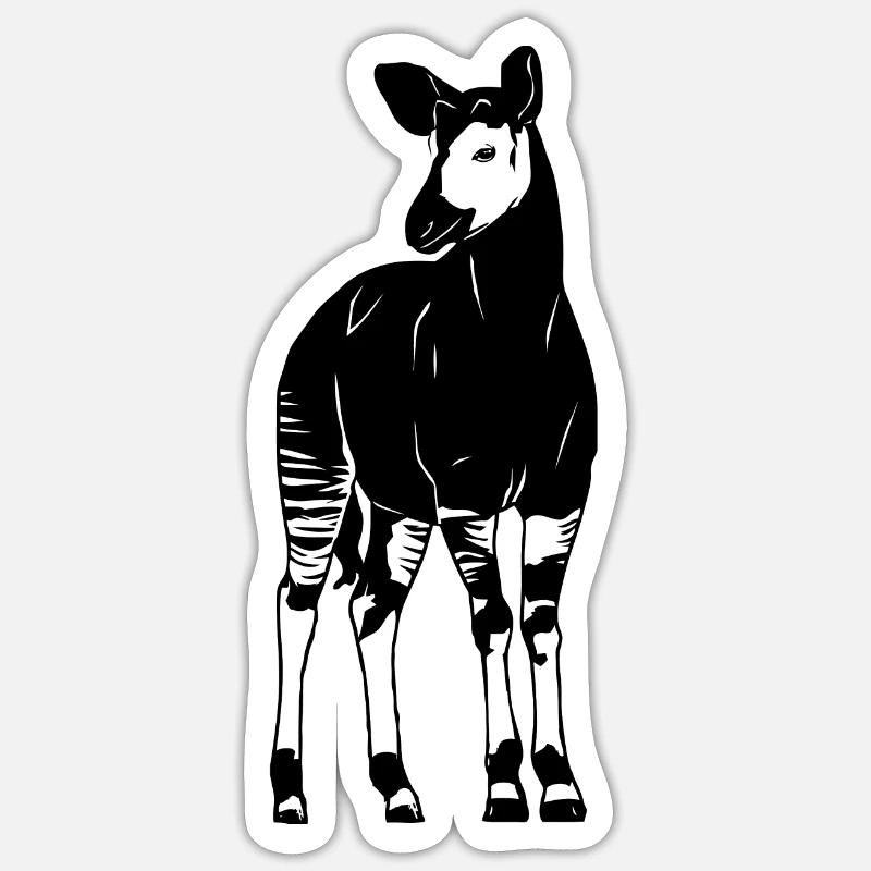 okapi - Sticker taille S (10 x 10 cm) - blanc mat
