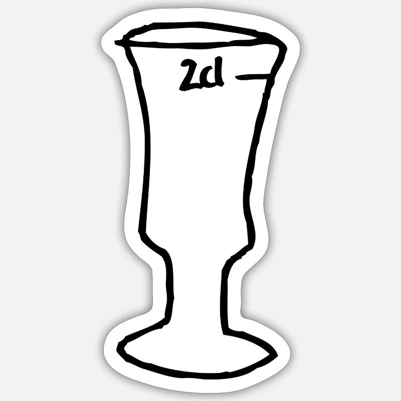Schnaps im Schnapsglas - Sticker Größe S (10 x 10 cm) - Mattweiß