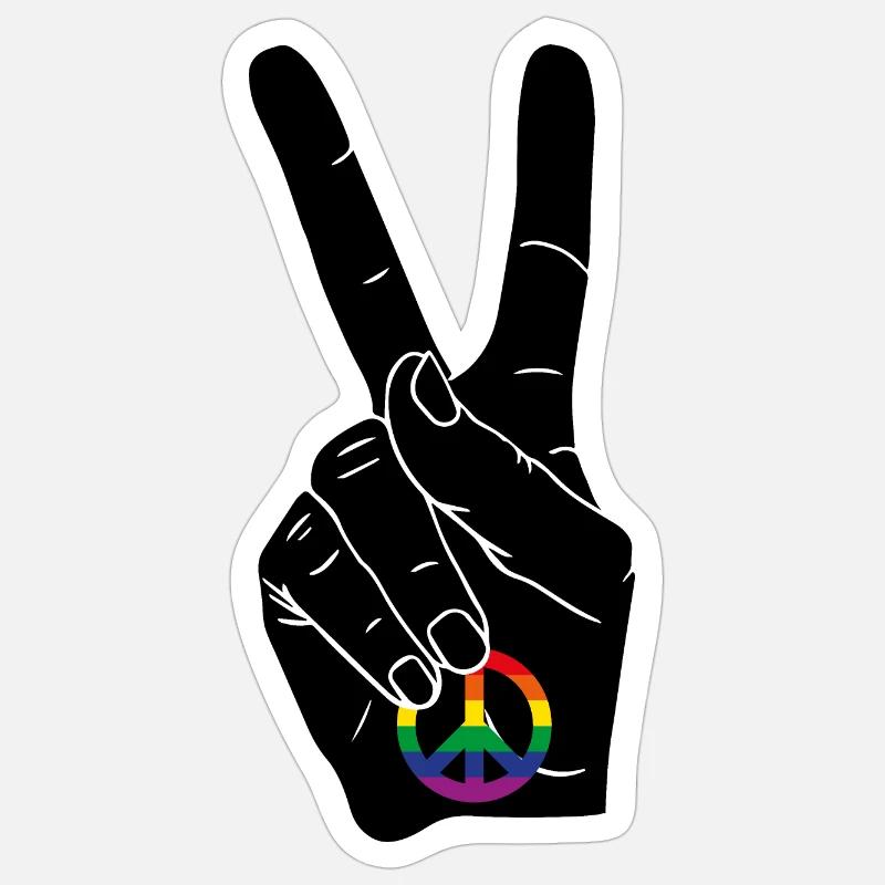 PEACE PEACE LABEL ARC-EN-CIEL CSD Sticker taille S (10 x 10 cm)