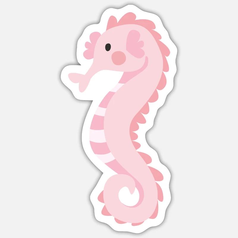 hippocampe - Sticker taille S (10 x 10 cm) - blanc mat