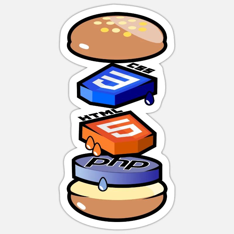 Programmeur informatique en Html, Css et Php Sticker taille S (10 x 10 cm)