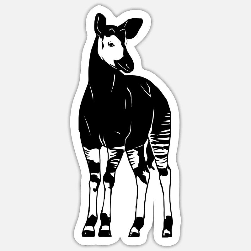 Okapi - Sticker Größe S (10 x 10 cm) - Mattweiß
