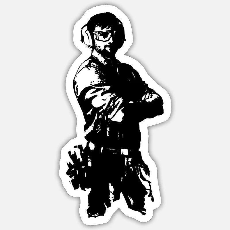 Charpentier, bricoleur, constructeur, ouvrier - Sticker taille S (10 x 10 cm) - blanc mat