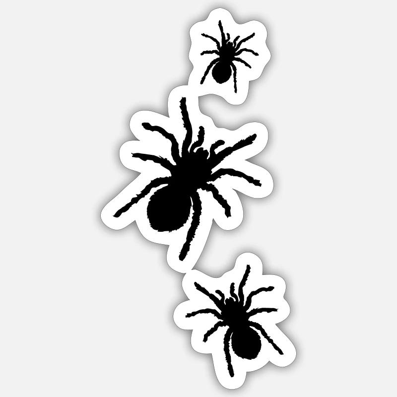 silhouette d'araignée - Sticker taille S (10 x 10 cm) - blanc mat