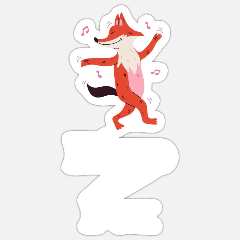 Disco Fox - Sticker size S (10 x 10 cm) - white matte