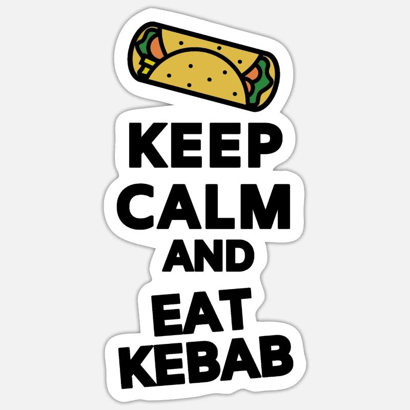 Keep Calm Eat Kebab - Sticker size S (10 x 10 cm) - white matte