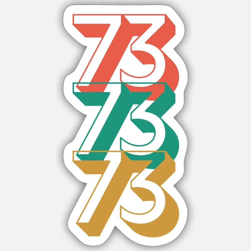 Ton année de naissance 1973 T-shirt - Sticker taille S (10 x 10 cm) - blanc mat