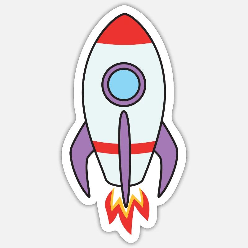 raket - Sticker størrelse S (10 x 10 cm) - mat hvid