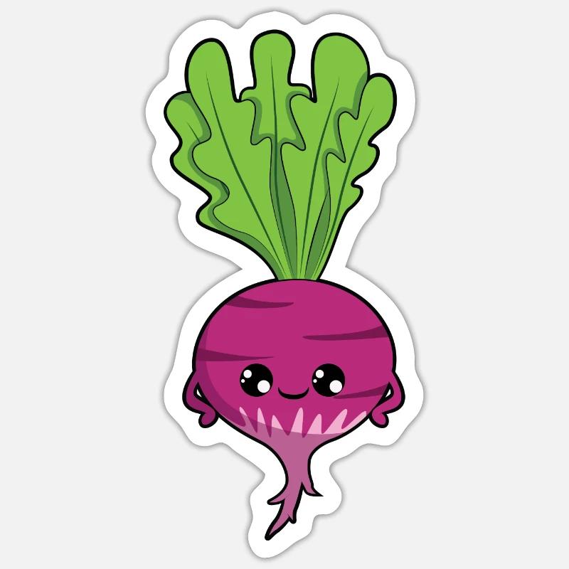 Turnip beet - Sticker size S (10 x 10 cm) - white matte