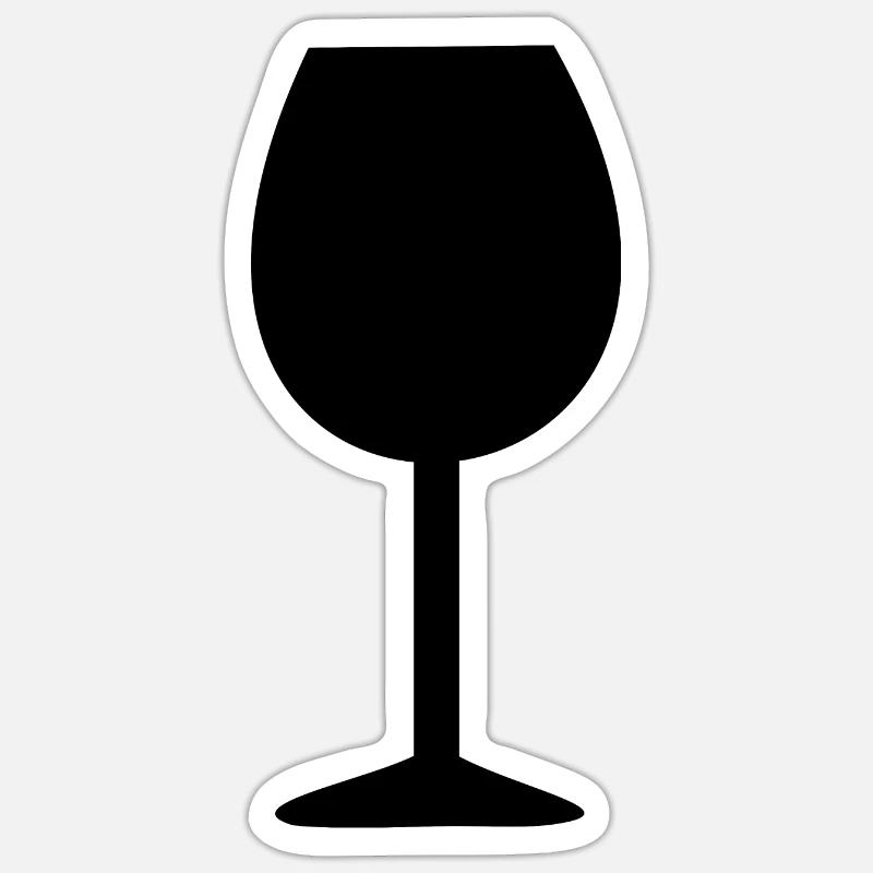 Weinglas, Wein - Sticker Größe S (10 x 10 cm) - Mattweiß