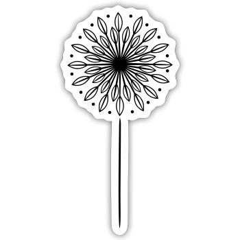 Pusteblume Löwenzahn - Sticker Größe S (10 x 10 cm) - Mattweiß - Vorne