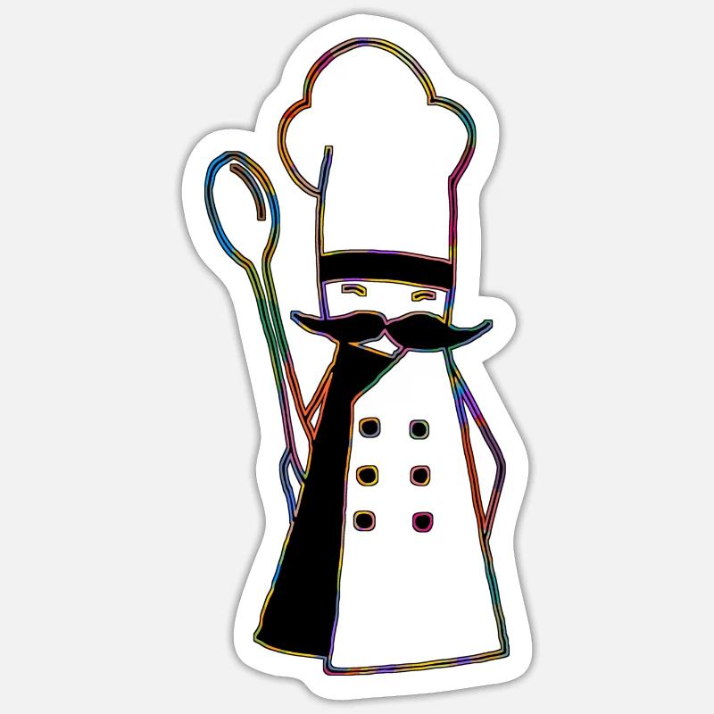 Kochen - Sticker Größe S (10 x 10 cm) - Mattweiß