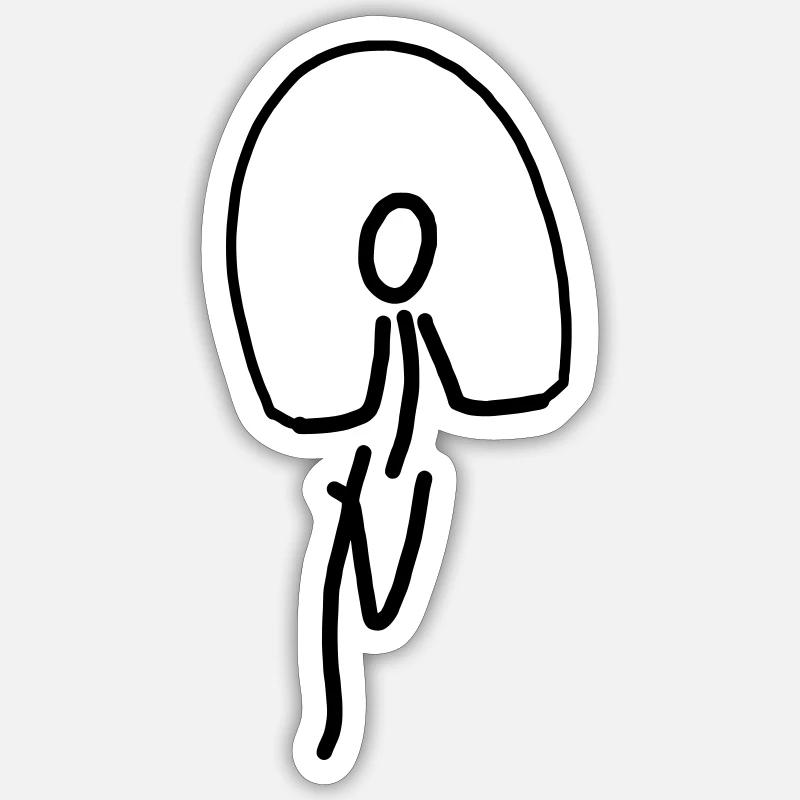 iYpsilon Rope-Skipping - Sticker Größe S (10 x 10 cm) - Mattweiß