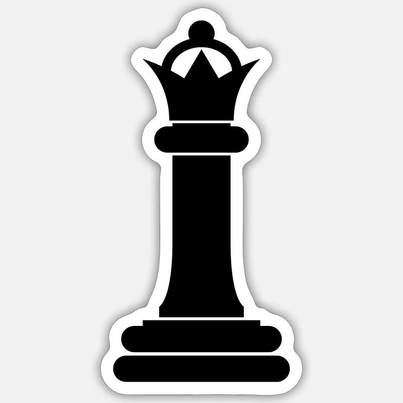 Chess piece queen - Sticker size S (10 x 10 cm) - white matte