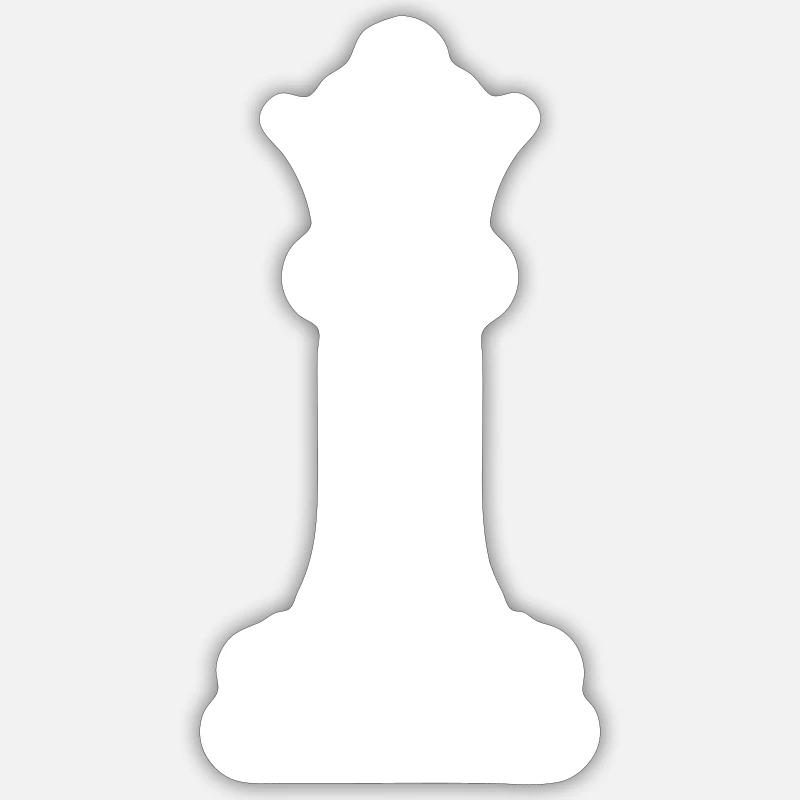 Chess piece queen - Sticker size S (10 x 10 cm) - white matte