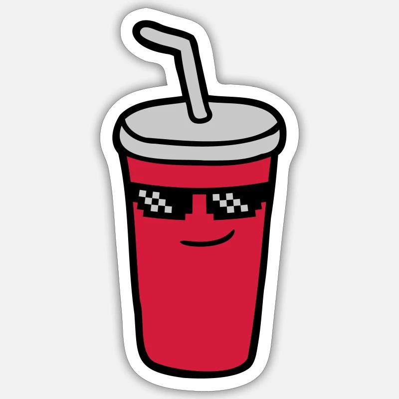 Pixel Sunglasses Cola Sticker size S (10 x 10 cm)