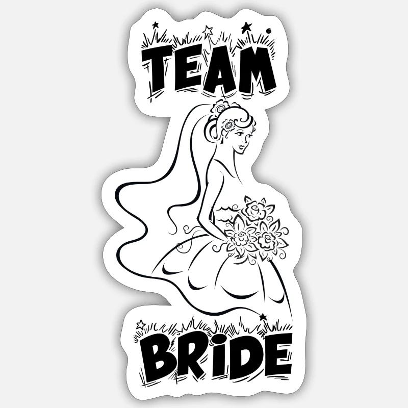 TEAM BRIDE BLACK - Sticker size S (10 x 10 cm) - white matte