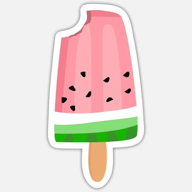 Meloneneis | Eis am Stiel Sticker Größe S (10 x 10 cm)