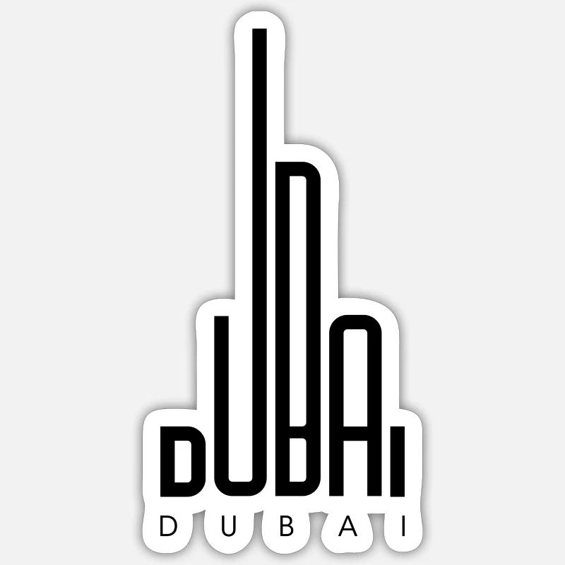 Dubaï - Sticker taille S (10 x 10 cm) - blanc mat