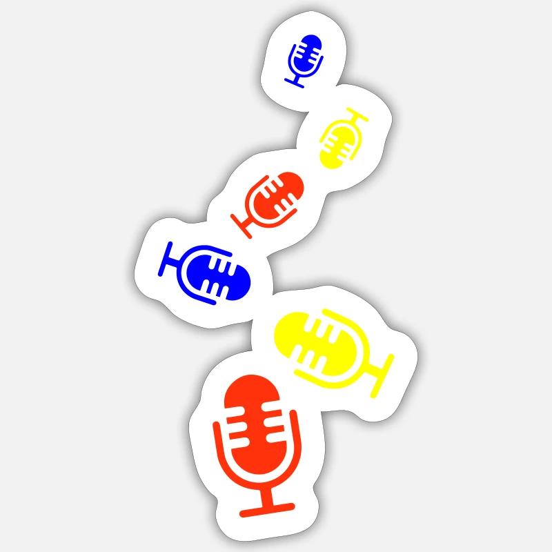 Microphone icon - Sticker size S (10 x 10 cm) - white matte