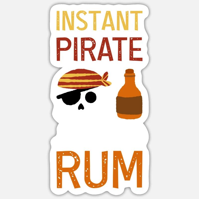 Pirate Rum Skull Gift Dicton - Sticker taille S (10 x 10 cm) - blanc mat
