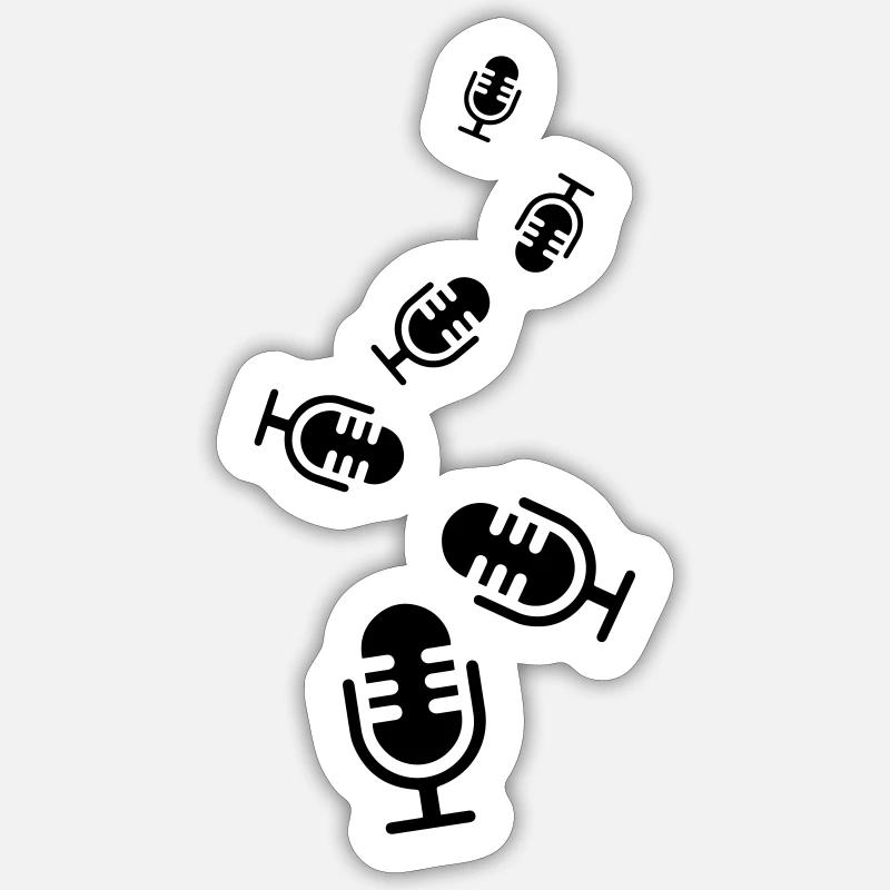 Microphone icon - Sticker size S (10 x 10 cm) - white matte