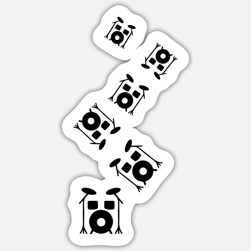 Percussion - Sticker taille S (10 x 10 cm) - blanc mat