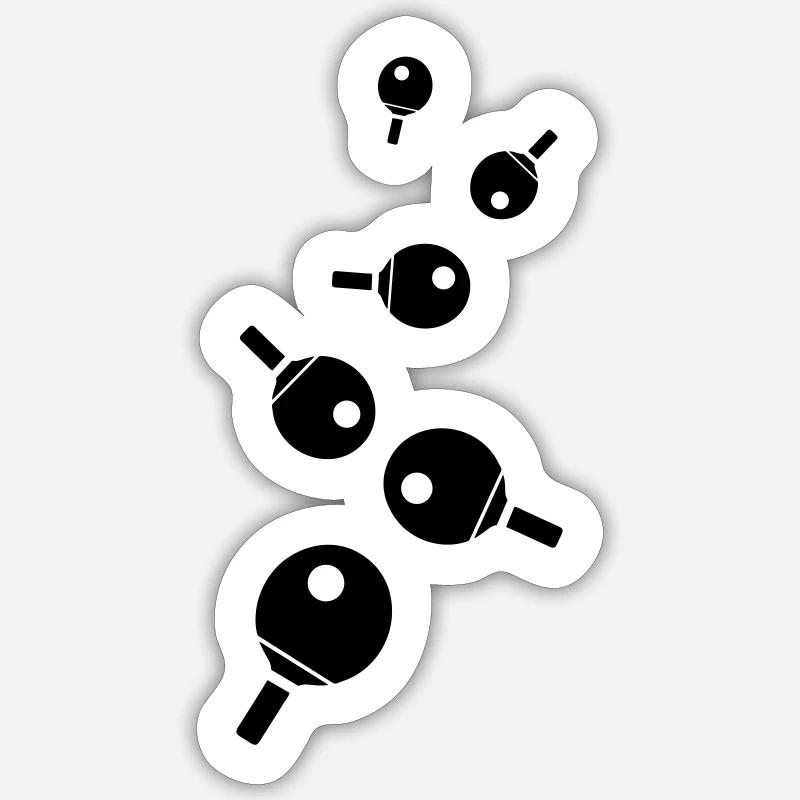Table Tennis Ping pong - Sticker size S (10 x 10 cm) - white matte