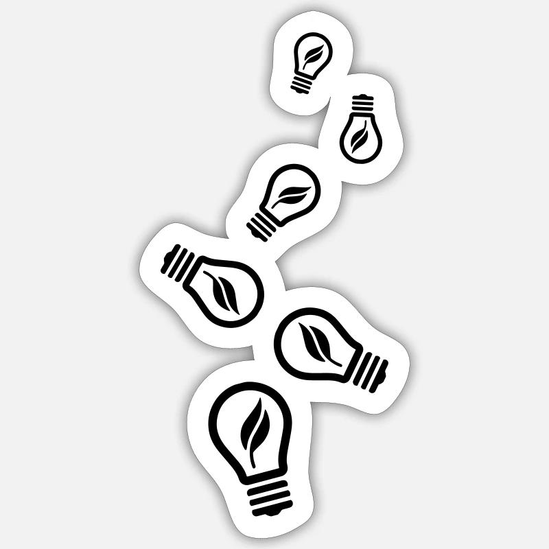 Glühbirne Symbol - Sticker Größe S (10 x 10 cm) - Mattweiß