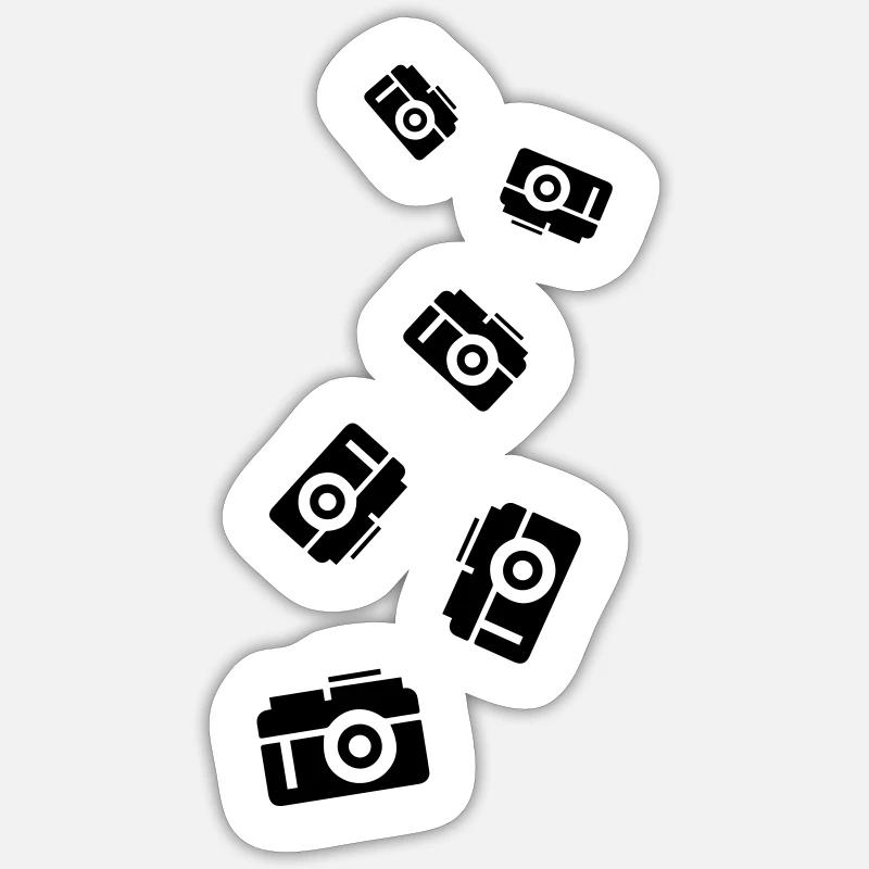Kamera Silhouette icon - Sticker Größe S (10 x 10 cm) - Mattweiß