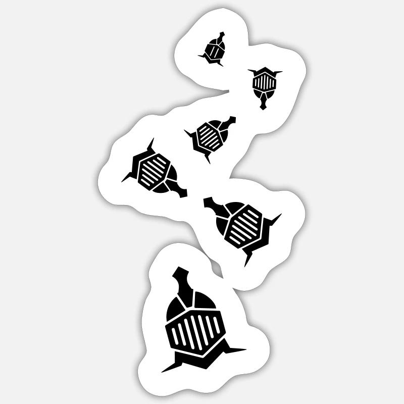 Casque de chevalier - Sticker taille S (10 x 10 cm) - blanc mat