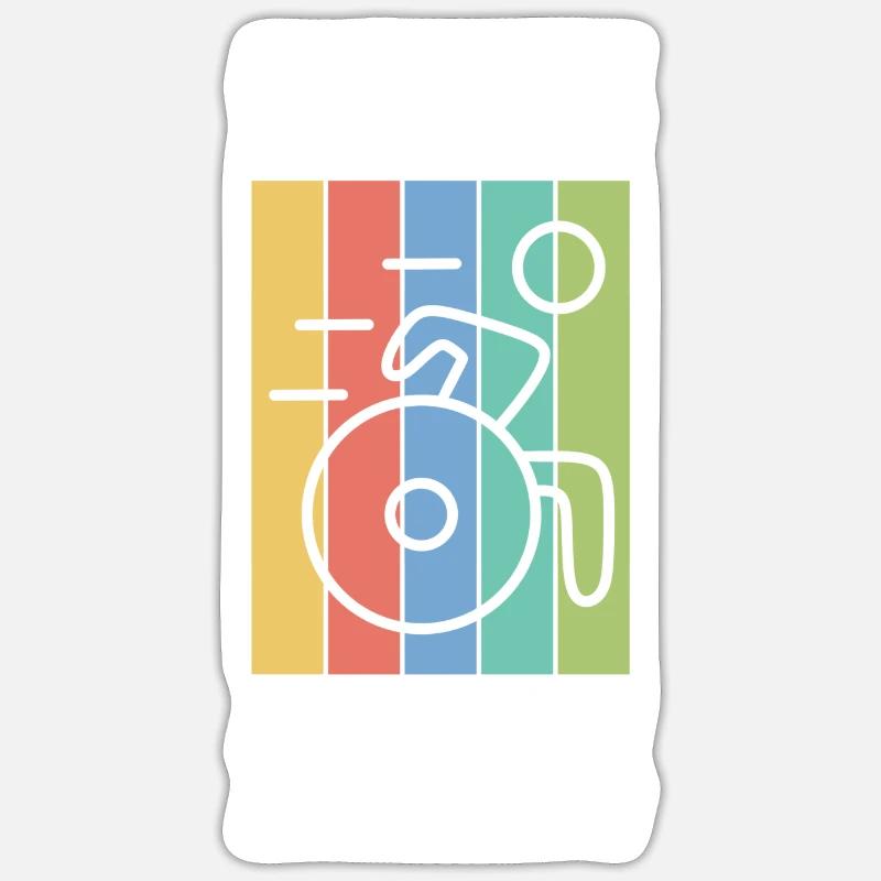 Rollstuhl Behinderung Handicap Rollstuhlfahrer - Sticker Größe S (10 x 10 cm) - Mattweiß