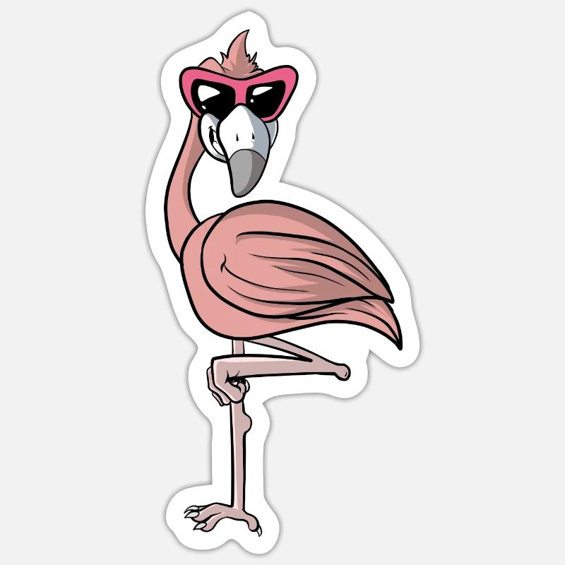 Flamingo - Sticker Größe S (10 x 10 cm) - Mattweiß