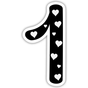 1 anniversaire avec le cœur - Sticker taille S (10 x 10 cm) - blanc mat - Devant