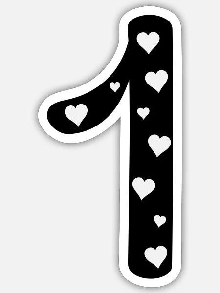 1 Geburtstag mit Herz - Sticker Größe S (10 x 10 cm) - Mattweiß
