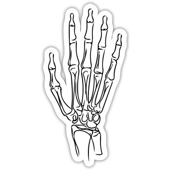 Hand Line Art - Minimalist - Sticker size S (10 x 10 cm) - white matte - Front