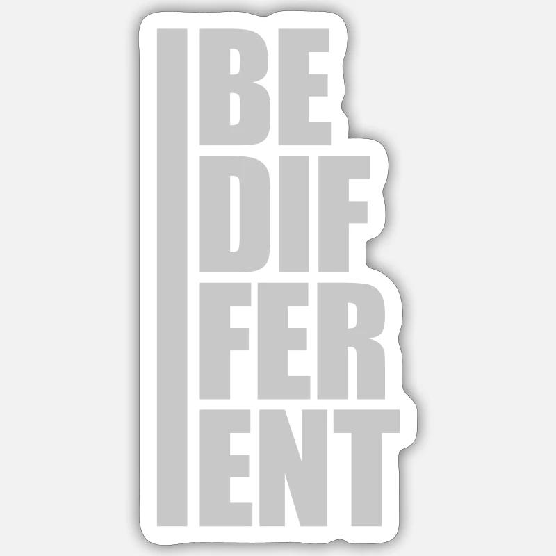 Soyez différent Logo Design - Sticker taille S (10 x 10 cm) - blanc mat