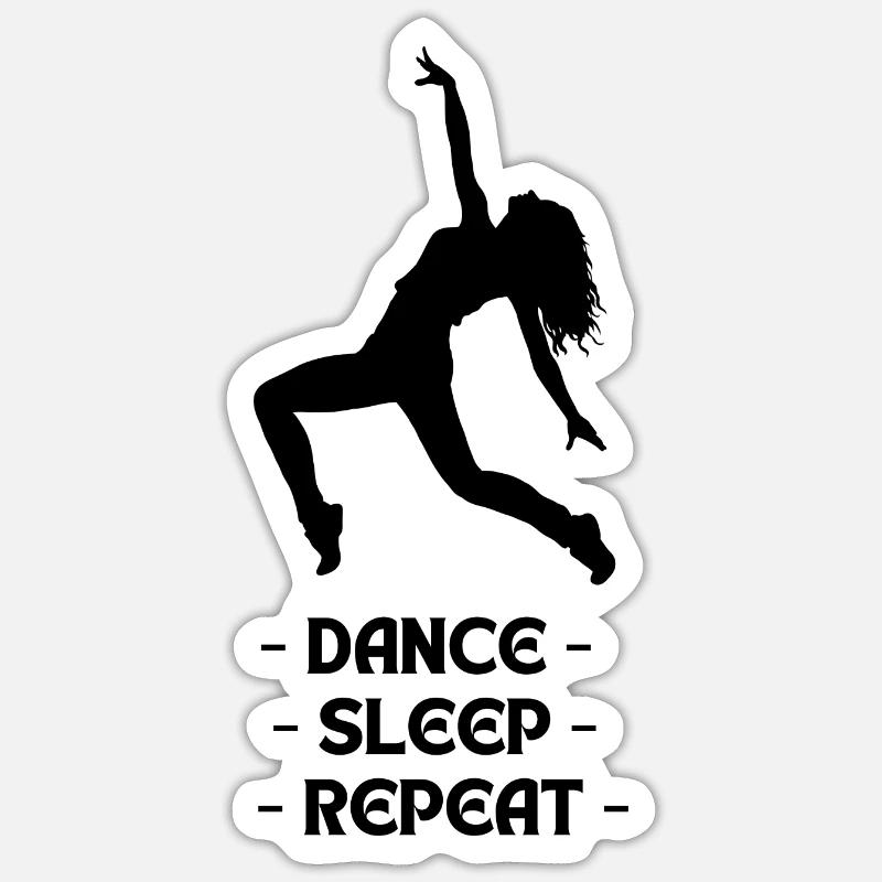 dancesleeprepeat - Sticker Größe S (10 x 10 cm) - Mattweiß