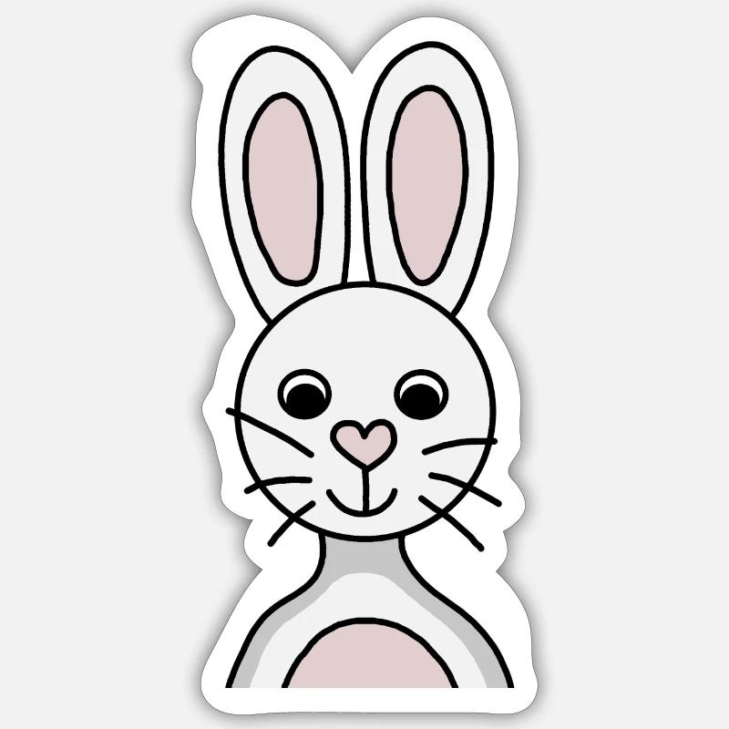 friendly rabbit - Sticker size S (10 x 10 cm) - white matte