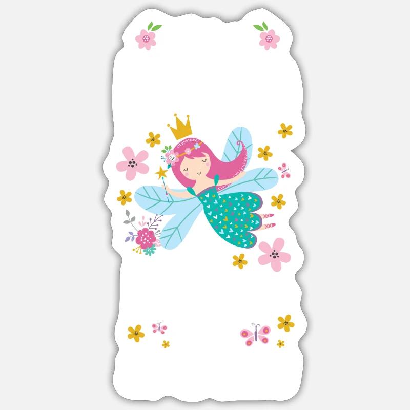 Elfe Schwester Einhorn - Sticker Größe S (10 x 10 cm) - Mattweiß