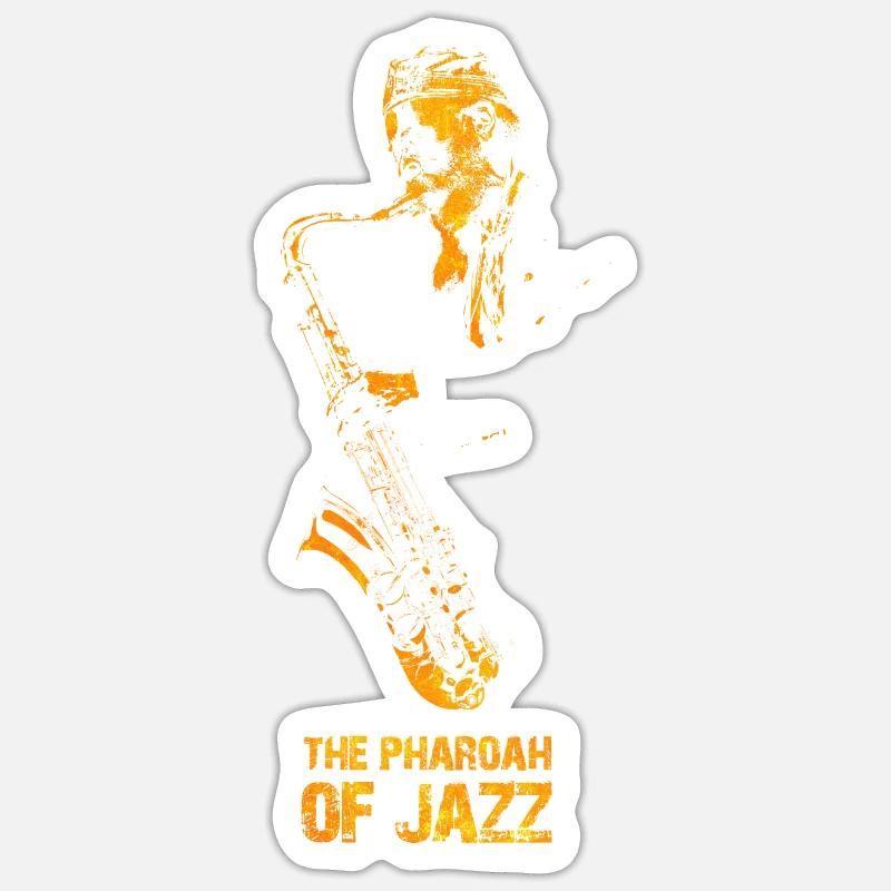 Der Pharao des Jazz - Sticker Größe S (10 x 10 cm) - Mattweiß