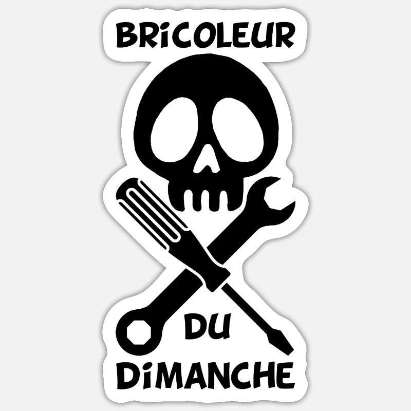 Bricoleur du dimanche (noir) Sticker taille S (10 x 10 cm)